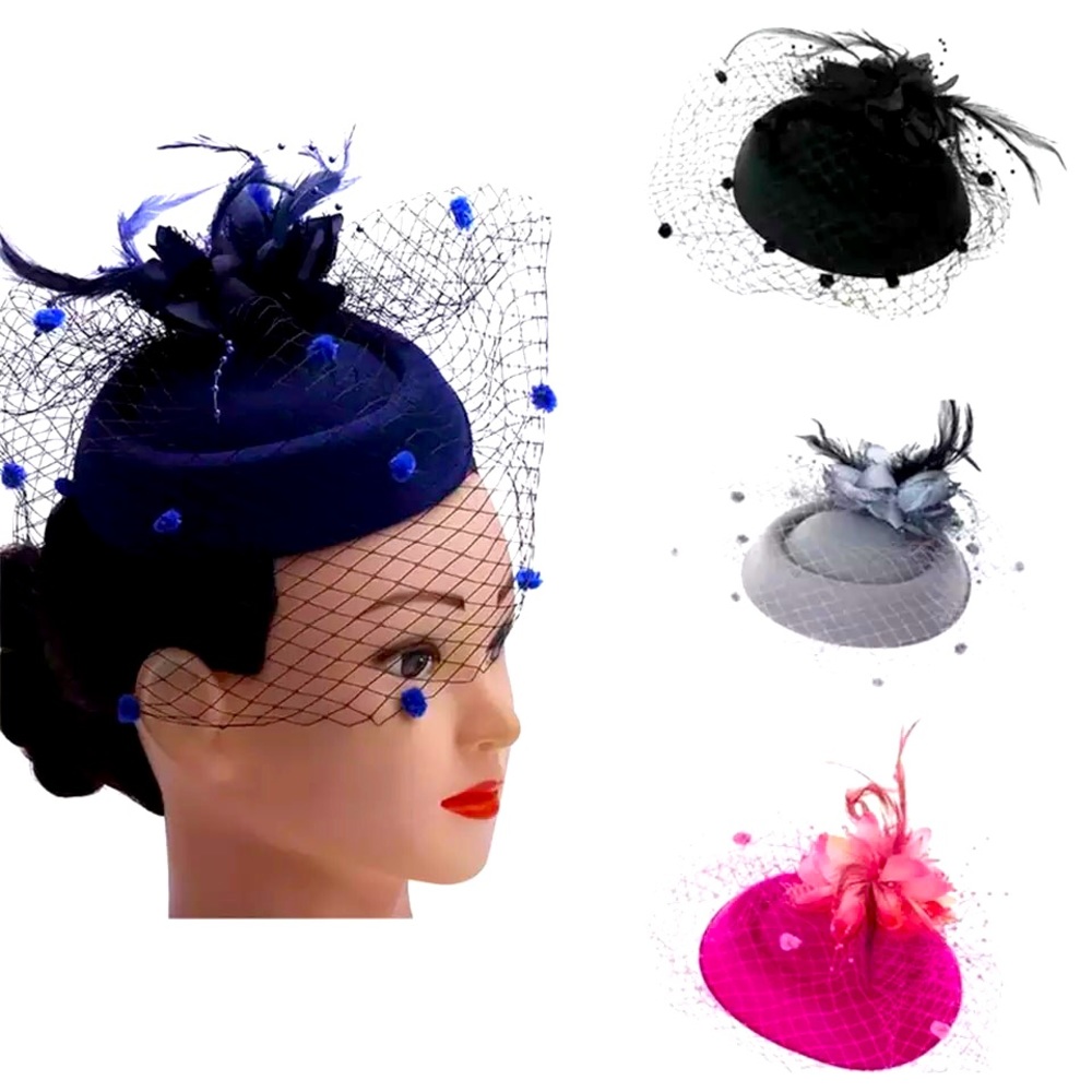 NWT French Birdcage Veil Fascinator Hat